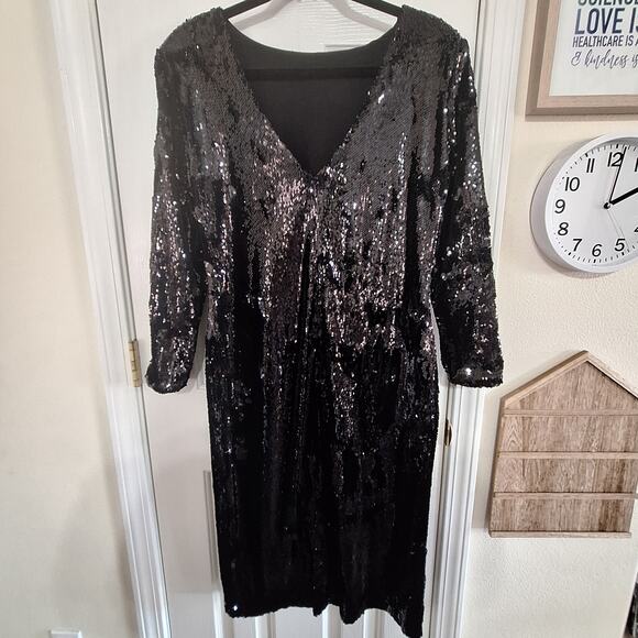 Dress the Population Allison sequin and velvet midi dress womens 2x - Picture 6 of 8